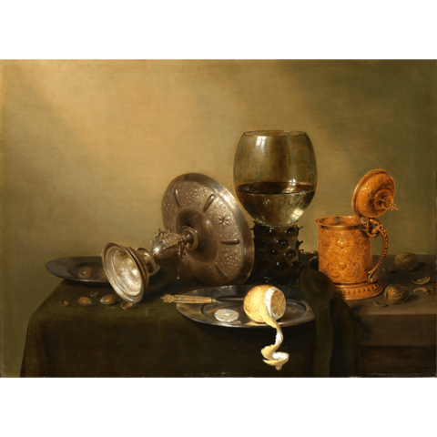Still life with gilded beer jug